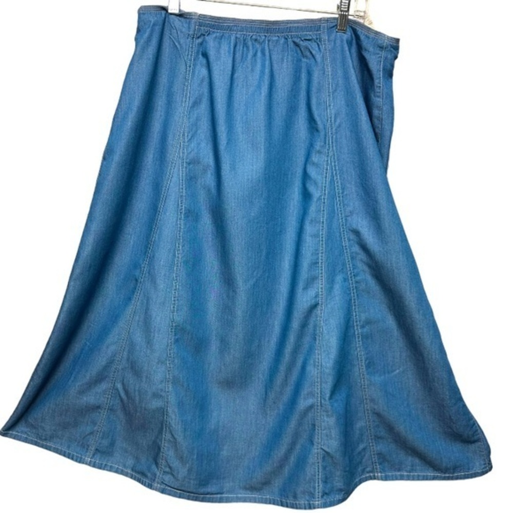 Y2K Vintage City Blues by Koret Vintage Chambray Midi/ Maxi Skirt Tencel Sz 18W